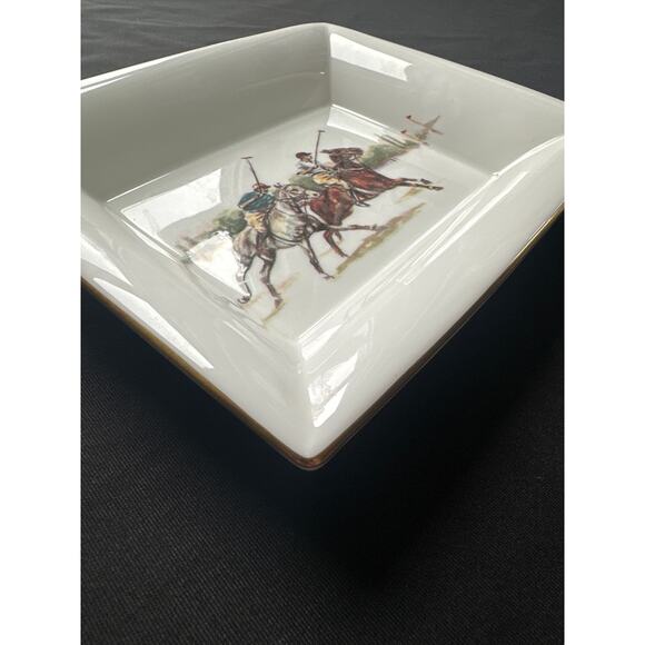 Ralph Lauren Polo Scene Equestrian Wedgwood Bone China 8 inch Tray Trinket Dish - Picture 5 of 11